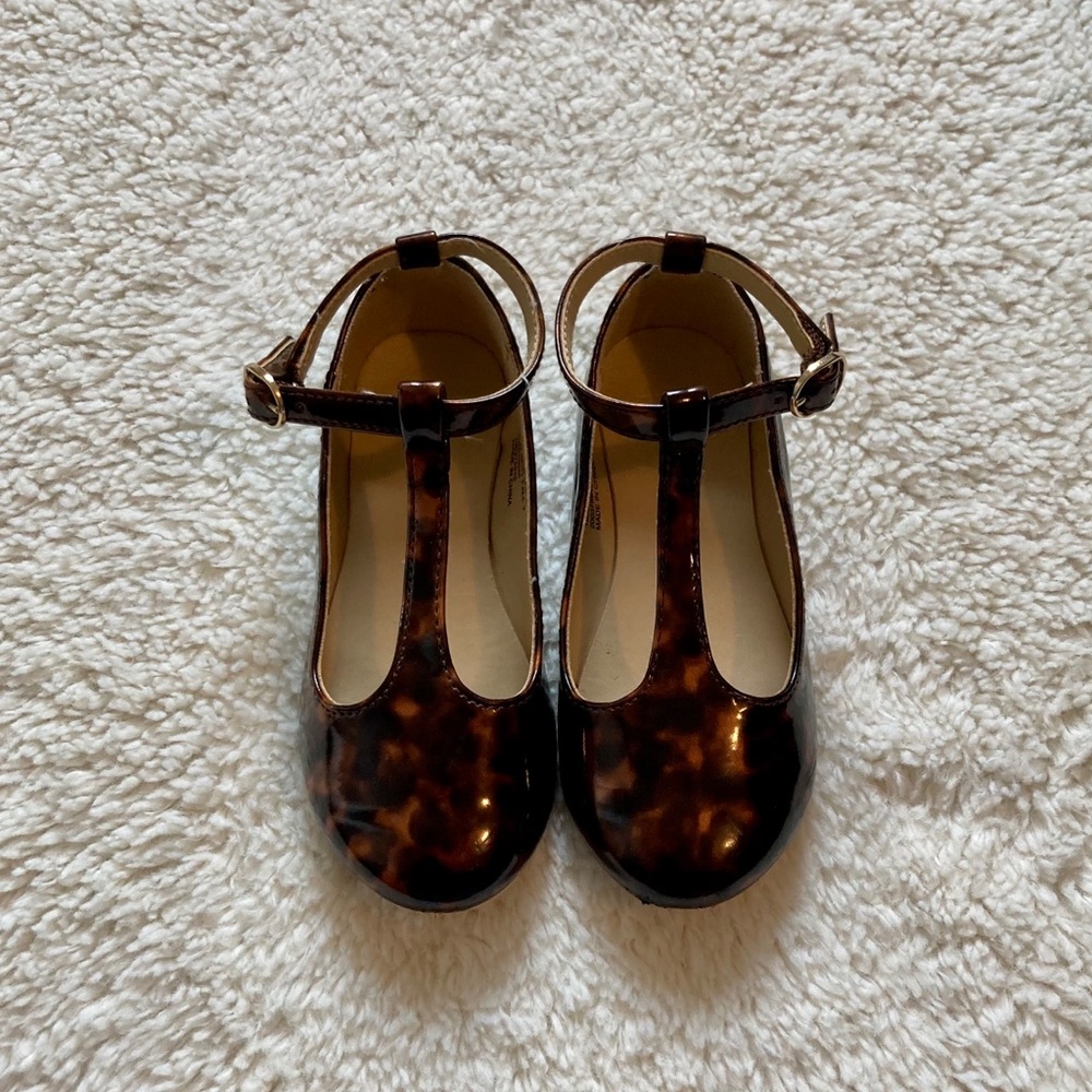Janie & Jack T-strap Leopard Flats Sz 9